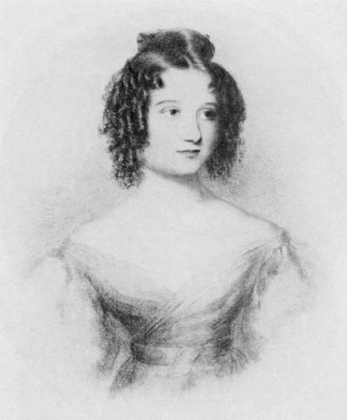 Kresba 17-ročnej Ady Byron (Augusta Ada King-Noel, grófka z Lovelace), dcéry lorda Byrona.