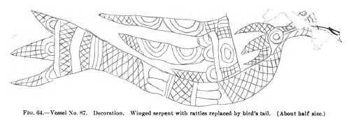 Verzia podvodného pantera na miske Mississippian z Moundville