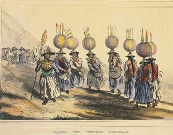 Indický tanec Aymara, Bolívia, 1833