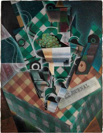 juan gris zátišie kockovaný obrus