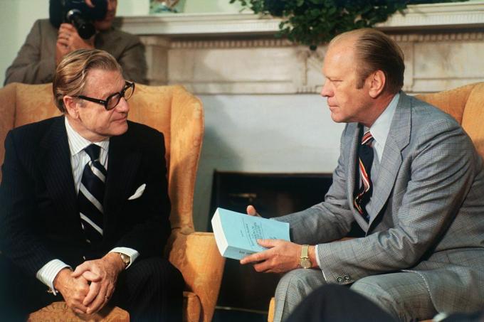 Prezident Gerald Ford a viceprezident Nelson Rockefeller