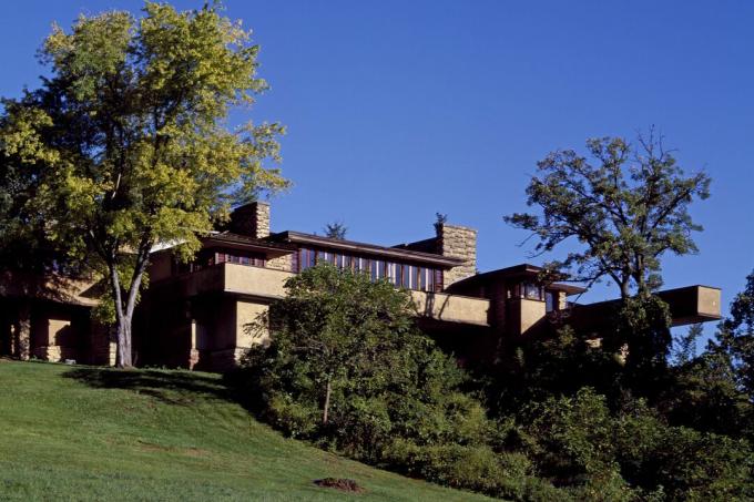 Taliesin, letný dom Franka Lloyd Wrightovcov na jar Green Green, Wisconsin