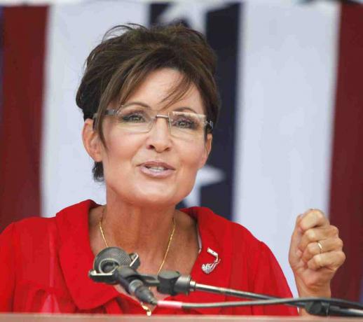 Sarah Palin prednáša na zhromaždení čajových večierkov 14. júla 2012 v belleville v Michigane.