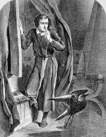 Ilustrácia Johna Tenniela k knihe Edgara Allana Poea The Raven