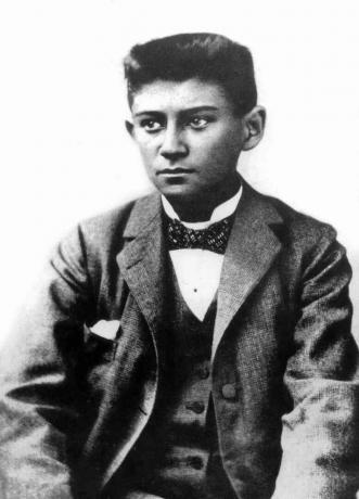 Franz Kafka (1883-1924) český spisovateľ tu mladý c. 1898