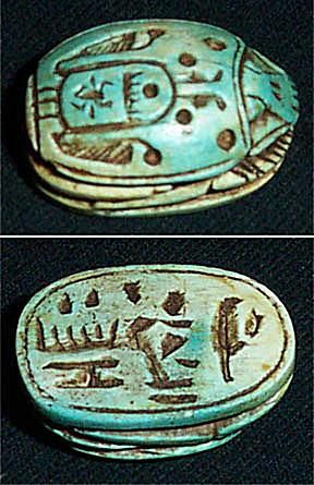 Amulet vyrezávaný mydlový Scarab - c. 550 B.C.