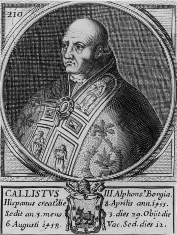 Ilustrovaný portrét Calixtus III