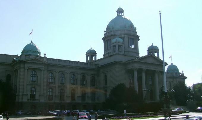 Belehradský parlament v Belehrade v Srbsku