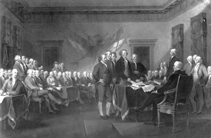 Prvý kontinentálny kongres sa koná v Carpenter's Hall vo Filadelfii s cieľom definovať americké práva a organizovať ich plán odporu proti nátlakovým aktom uloženým britským parlamentom ako trest za Bostonský čaj Párty.