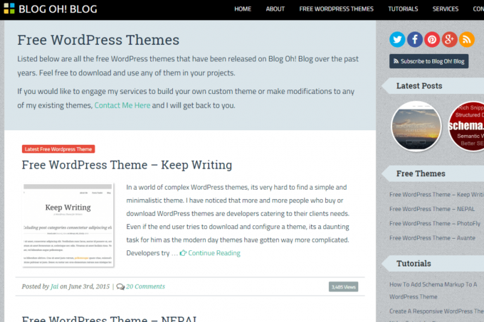 Bezplatné témy WordPress na Blogu Oh! Blog