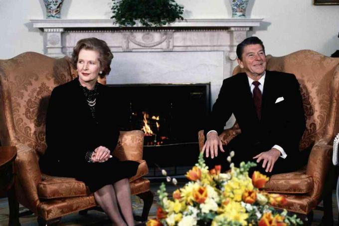 Prezident Ronald Reagan s Margaret Thatcherovou, 1981.