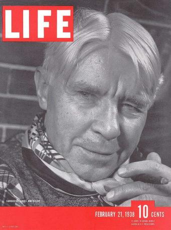 Obal časopisu Carl Sandburg v Life Magazine 21. februára 1938