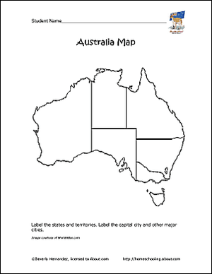 Obrysová mapa Austrálie