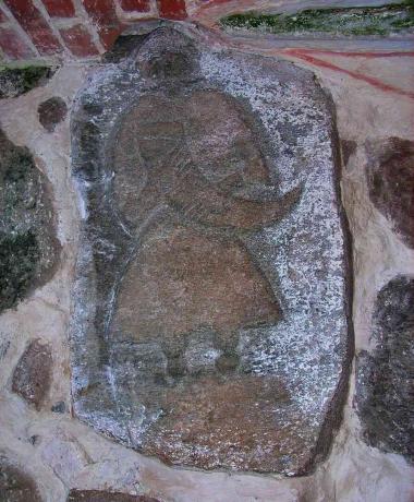 Kameň Svantevit v kostole v Altenkirchene na ostrove Rujána, pred rokom 1168. Umelec: predkresťanské umenie