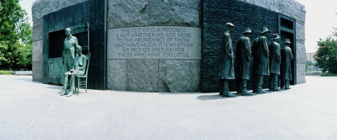 USA, Washington DC, pamätník Franklina Delana Roosevelta