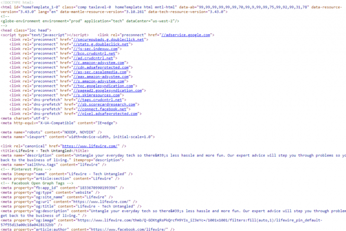 HTML kód na Lifewire.com
