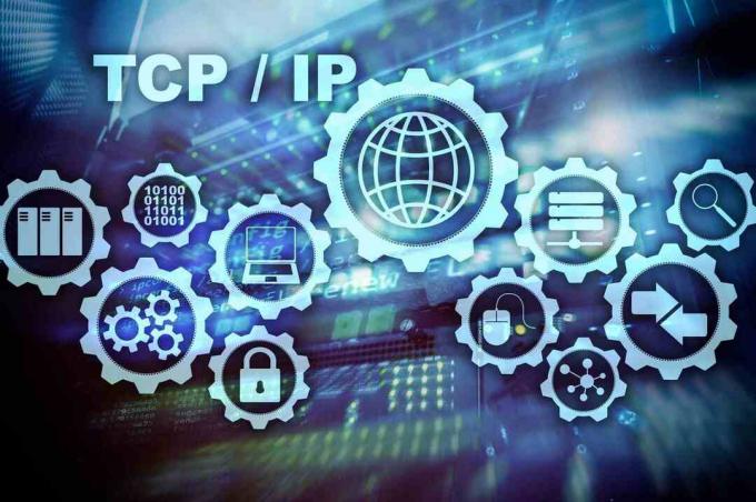 Grafika pojmov počítačovej siete TCP / IP