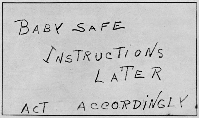 „Zákon o bezpečných inštrukciách pre deti neskôr“, 1932, (1938)